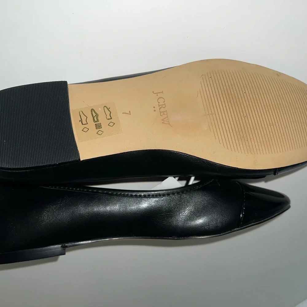 J. CREW Women's Black Patent Leather Flats Sz 7 M. NWT - Picture 5 of 9